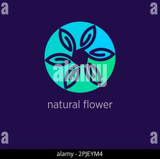 Creative natural flower logo design. Modern design color. Organic lifestyle logo template. vector. Stock Vector