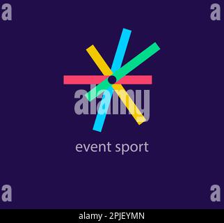 Activity sports bars logo. Unique design color transitions. Creative geometric bars logo template. vector. Stock Vector