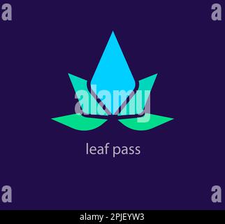 Unique leaf cycle logo. Modern design color transition. Foliage, natural leaf logo template. vector. Stock Vector