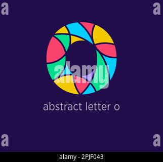 Modern abstract letter o logo icon. Unique mosaic design color transitions. Colorful letter o template. vector. Stock Vector