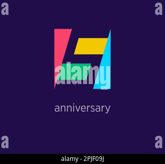 5th anniversary colorful logo design. Modern design color. Anniversary logo template. vector. Stock Vector