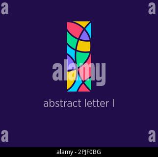 Modern abstract letter i logo icon. Unique mosaic design color transitions. Colorful letter i template. vector. Stock Vector