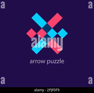 Directional arrow logo. Unique color transitions. Consultation and decision making logo template. vector Stock Vector