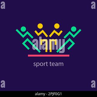 Modern sports team logo. Unique design color transitions. Running human logo template. vector. Stock Vector