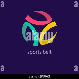 Modern sports belt cycle logo. Unique design color transitions. Colorful olympian logo template. vector. Stock Vector