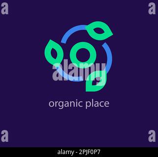 Cyclic organic leaf life center logo. Landscape design, garden, Plant, nature and ecology vector logo. Stock Vector