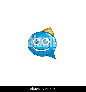 Chat Bubble and House logo or icon design Stock Vector
