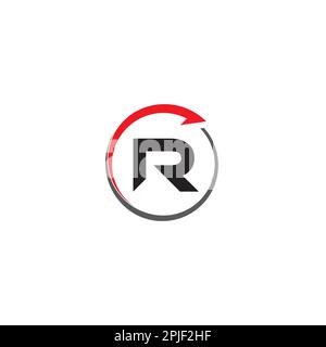 Letter R and Arrow logo or icon design Stock Vector