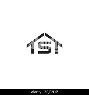 Letter TS, ST, TTS, STT or TST and House logo or icon design Stock Vector