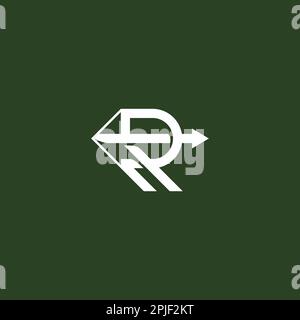 Letter R and Arrow logo or icon design Stock Vector