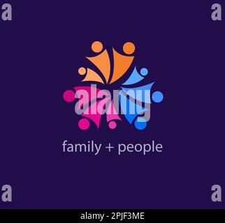 Family support and social unity logo. Unique color transitions. people logo template. vector. Stock Vector