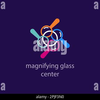 Modern search magnifier logo. Unique color transitions. Creative magnification logo template. vector. Stock Vector