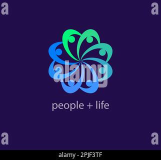 Unique lifecycle modern logo. Unique color transitions. Creative people logo template. vector. Stock Vector