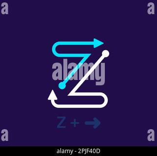 Linear letter Z logo. Unique logo. Abstract letter simple rotating arrow target icon. corporate identity vector eps. Stock Vector