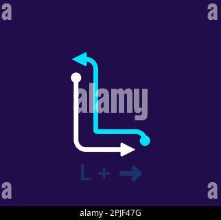 Linear letter L logo. Unique logo. Abstract letter simple rotating arrow target icon. corporate identity vector eps. Stock Vector