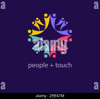 Unique touch lifecycle modern logo. Unique color transitions. Creative people logo template. vector Stock Vector