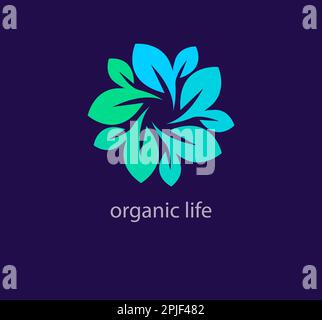 Unique organic life logo. Modern color transitions. Circular ecological life logo template. vector. Stock Vector