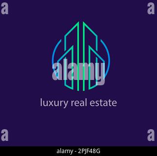 Modern Luxury real estate consulting logo. Unique color transitions. Real estate housing industry logo template. vector. Stock Vector