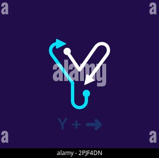 Linear letter Y logo. Unique logo. Abstract letter simple rotating arrow target icon. corporate identity vector eps. Stock Vector