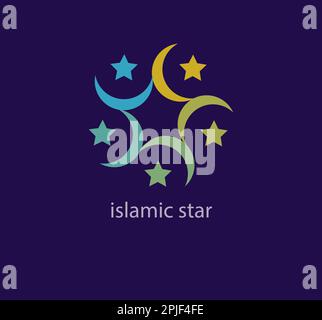Unique islamic star cycle logo. Modern color transitions. Religion, ramadan and faith logo template. vector. Stock Vector