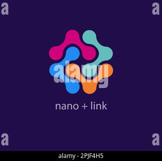 Ports combination modern logo. Brainstorm concept. Unique color transitions. Pen loop logo template. vector. Stock Vector