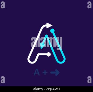 Linear letter A logo. Unique logo. Abstract letter simple rotating arrow target icon. corporate identity vector eps. Stock Vector