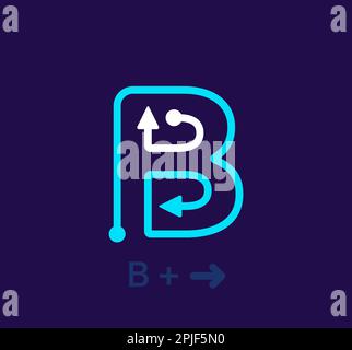 Linear letter B logo. Unique logo. Abstract letter simple rotating arrow target icon. corporate identity vector eps. Stock Vector