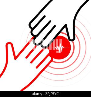 Helping hand to earthquake victims. Major earthquakes. Vector ready design Stock Vector