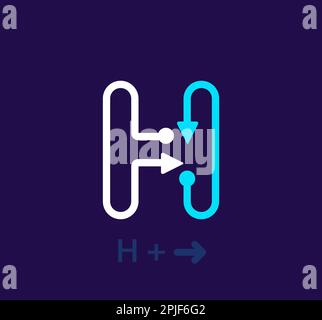 Linear letter H logo. Unique logo. Abstract letter simple rotating arrow target icon. corporate identity vector eps. Stock Vector