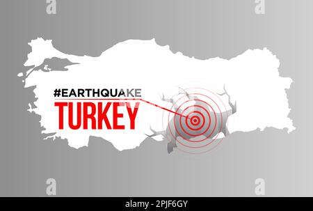Turkey earthquake. Major earthquakes in eastern Turkey on February 6, 2023. Stock Vector
