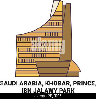 Saudi Arabia, Khobar, Prince, Ibn Jalawy Park travel landmark vector illustration Stock Vector