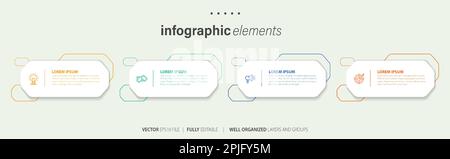 Infographics design vector and marketing icons can be used for workflow layout, diagram, annual report, web design. Business concept with 4 options, s Stock Vector