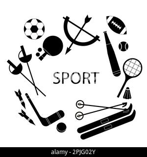 Concept of icons with different sports in simple design Stock Photo - Alamy