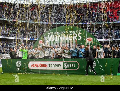 Bolton Wanderers Players Lift The Trophy During The Papa John's Trophy ...