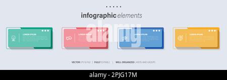 Business data visualization. Process chart. Abstract elements of graph, diagram with steps, options, parts or processes Stock Vector