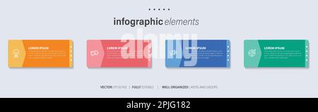Business data visualization. Process chart. Abstract elements of graph, diagram with steps, options, parts or processes Stock Vector