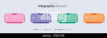 Business data visualization. Process chart. Abstract elements of graph, diagram with steps, options, parts or processes Stock Vector