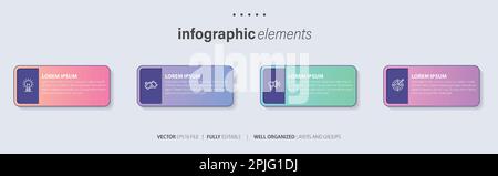 Business data visualization. Process chart. Abstract elements of graph, diagram with steps, options, parts or processes Stock Vector