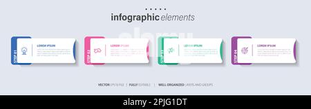 Business data visualization. Process chart. Abstract elements of graph, diagram with steps, options, parts or processes Stock Vector