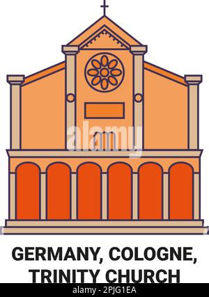 Germany, Cologne, Trinity Church travel landmark vector illustration Stock Vector