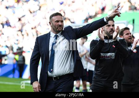 Manager Ian Evatt ( Manager Bolton Wanderers) during the Papa John Trophy Final between Bolton Wanderers and Plymouth Argyle at Wembley Stadium, London on Sunday 2nd April 2023. (Photo: Kevin Hodgson | MI News) Credit: MI News & Sport /Alamy Live News Stock Photo