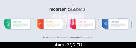 Business data visualization. Process chart. Abstract elements of graph, diagram with steps, options, parts or processes Stock Vector
