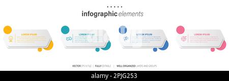 Business data visualization. Process chart. Abstract elements of graph, diagram with steps, options, parts or processes Stock Vector