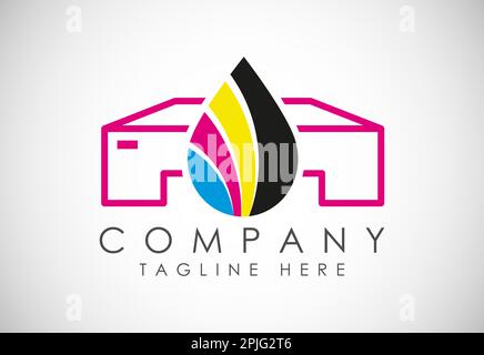 Print service identity polygraphy cmyk design vector. Paper in a ...