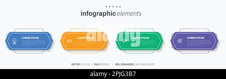 Vector infographic design template with 4 options or steps Stock Vector