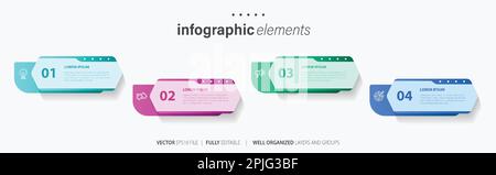 Vector infographic design template with 4 options or steps Stock Vector