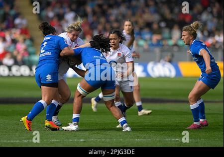 NORTHAMPTON, ENGLAND : Marlie Packer of  England  C  during the  TikTok Women’s Six Nations  England Vs Italy at Franklin's Gardens on Sunday  April 2 , 2023 in Northampton, England. Stock Photo