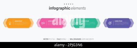 Vector infographic design template with 4 options or steps Stock Vector