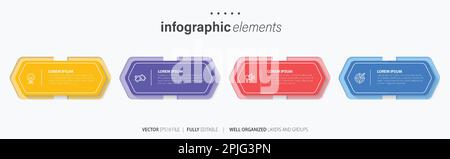 Vector infographic design template with 4 options or steps Stock Vector