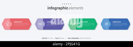 Vector infographic design template with 4 options or steps Stock Vector